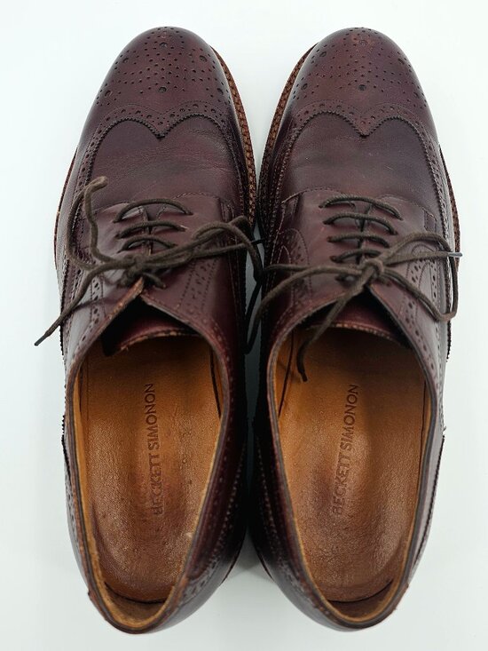 Beckett Simonon Wingtip Brogue Oxford Brown Leather Dress Shoes Men\'s Size 12 main image 10